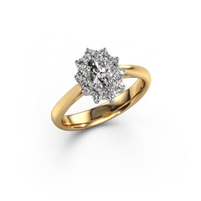 Engagement ring Leesa 1 585 gold zirconia 6x4 mm