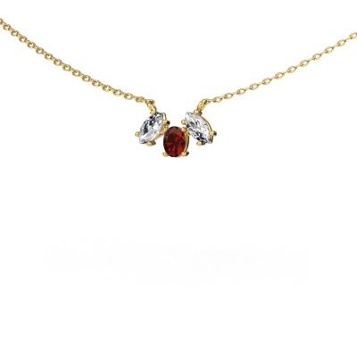 Ketting Rachal 585 goud granaat 4x3 mm