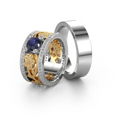 Trauringe set WHR0108LM16BP ±6x2 mm 14 Karat Gold Lab-grown Diamant 0.80 crt