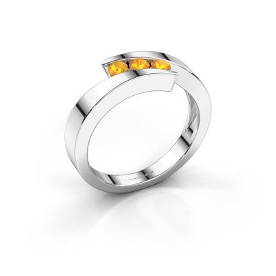Ring Gracia 585 Weißgold Citrin 2.7 mm