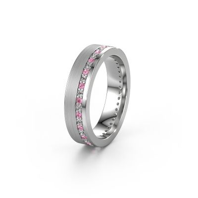 Wedding ring WH0303L15BPM 950 platinum pink sapphire 1.3 mm ±0.20x0.08 in