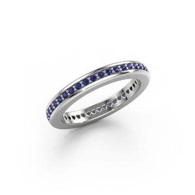 Stackable ring Elvire 3 585 white gold sapphire 1.3 mm