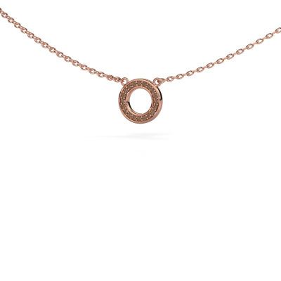 Pendant Round 2 585 rose gold brown diamond 0.05 crt
