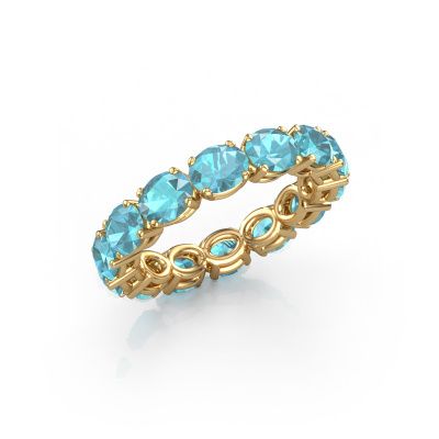 Ring Vivienne OVL 5x4 585 gold blue topaz 5x4 mm