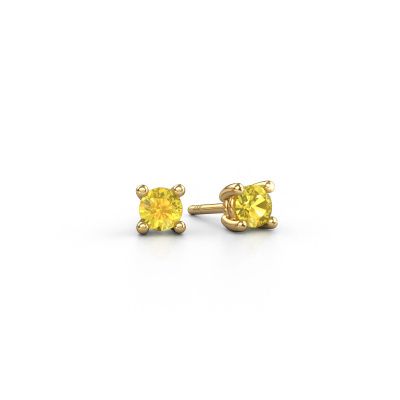 Stud earrings Sam RND 585 gold yellow sapphire 4.2 mm