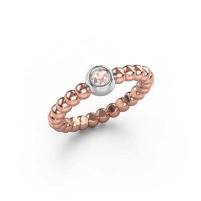 Stackable ring Dini 585 rose gold morganite champagne 3 mm