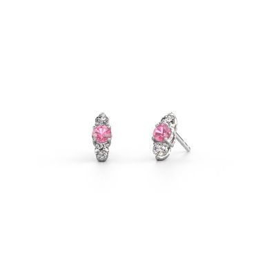 Earrings Amie 950 platinum pink sapphire 4 mm