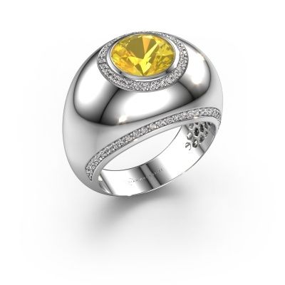 Bague Roxann 585 or blanc saphir jaune 8 mm
