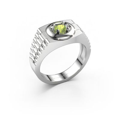 Men's ring Edward 950 platinum peridot 4.7 mm