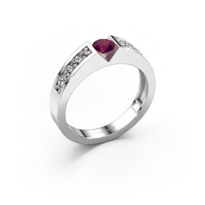 Verlobungsring Lizzy 2 950 Platin Rhodolit 4.2 mm
