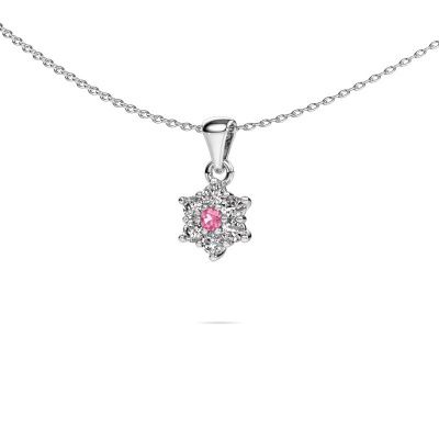 Pendant Chantal 585 white gold pink sapphire 2.4 mm
