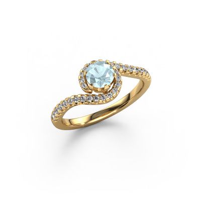 Engagement ring Elli 585 gold aquamarine 5 mm