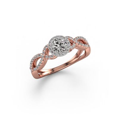 Verlovingsring Dionne rnd 585 rosé goud diamant 0.61 crt