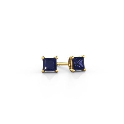 Clous d'oreilles Sam SQR 585 or jaune saphir 4 mm
