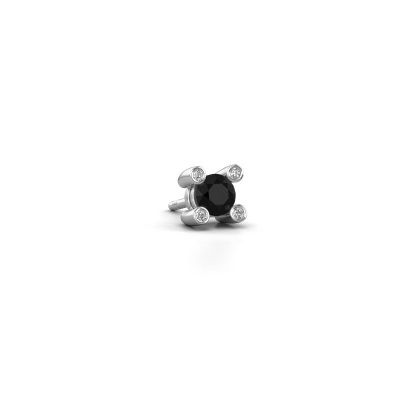 Boucle d'oreille homme Mick 585 or blanc diamant noir 0.38 crt