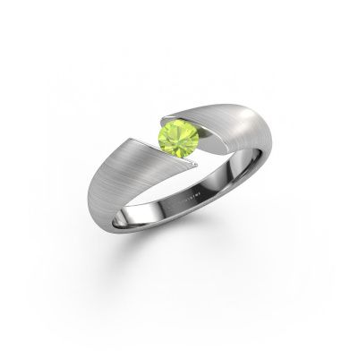 Verlovingsring Hojalien 1 585 witgoud peridoot 4 mm