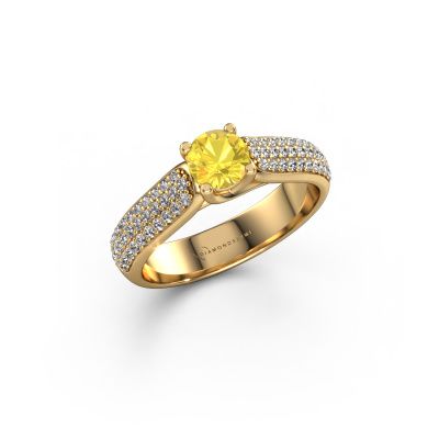 Verlobungsring Leoness 585 Gold Gelb Saphir 5 mm