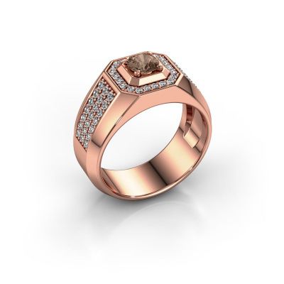 Heren ring Pavan 375 rosé goud bruine diamant 1.088 crt