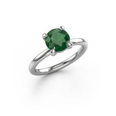 Engagement ring Simone RND 2 950 platinum emerald 7.3 mm