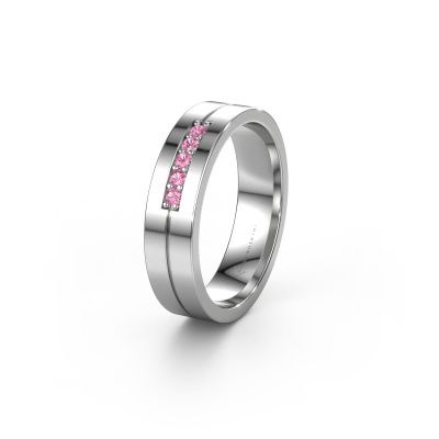 Wedding ring WH0211L15AP 585 white gold pink sapphire ±0.20x0.07 in
