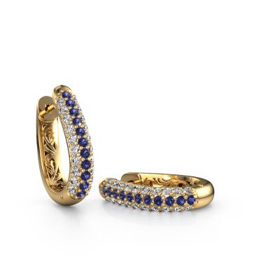 Hoop earrings Danika 10.5 A 585 gold sapphire 1.7 mm