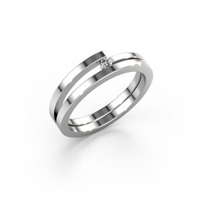 Ring Sandy 585 witgoud diamant 0.03 crt
