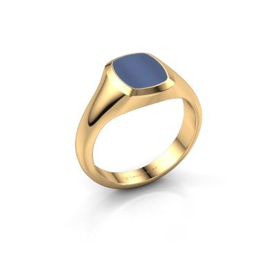 Pinky Ring Benjamin 1 585 Gold Blau Lagenstein 10x8 mm