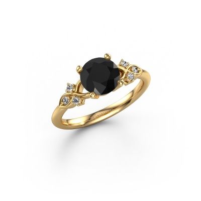 Engagement ring Azra RND 585 gold black diamond 1.872 crt