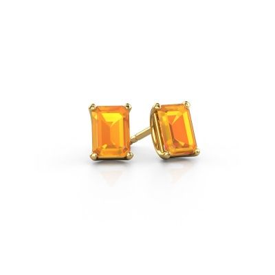 Clous d'oreilles Sam EME 585 or jaune citrine 7x5 mm