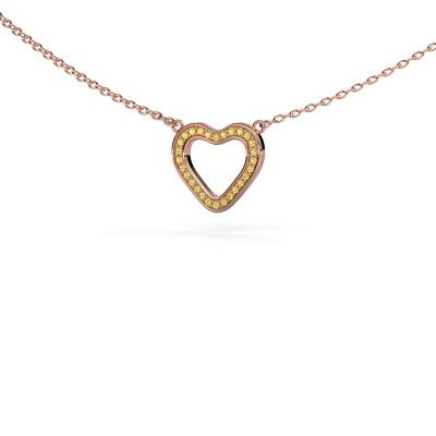 Pendant Heart 3 585 rose gold yellow sapphire 0.8 mm