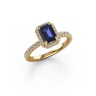 Engagement ring Miranda eme 585 gold sapphire 7x5 mm