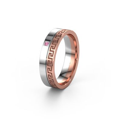 Weddings ring WH0252L24X 585 rose gold pink sapphire ±0.16x0.06 in