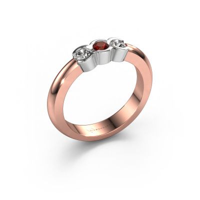 Ring Lotte 3 585 Roségold Granat 3 mm