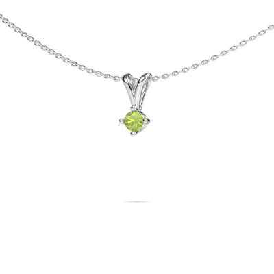 Pendant Jannette 950 platinum peridot 4 mm