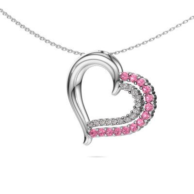 Halskette Kandace 585 Weißgold Pink Saphir 1.9 mm