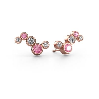 Earrings Ryan 585 rose gold pink sapphire 4 mm