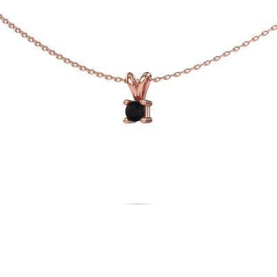 Ketting Eline 585 rosé goud zwarte diamant 0.60 crt