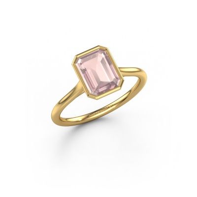 Engagement ring Lavon EME 585 gold morganite champagne 8x6 mm