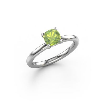 Engagement ring Simone CUS 1 585 white gold peridot 5.5 mm