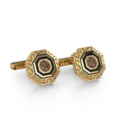 Cufflinks Dion 585 gold brown diamond 1.00 crt