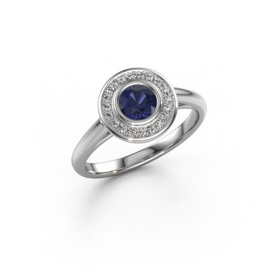 Promise ring Noud 1 RND 585 white gold sapphire 4.7 mm