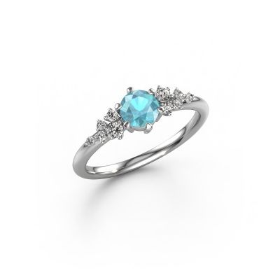 Engagement ring Royce RND 585 white gold blue topaz 5 mm