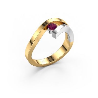 Bague Evalyn 1 585 or jaune rhodolite 3.7 mm