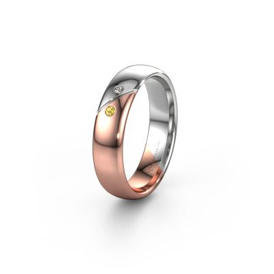 Wedding ring WH1201L35AP 585 rose gold yellow sapphire ±0.20x0.07 in