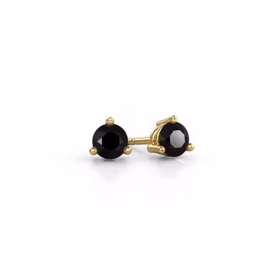 Clous d'oreilles Somer 585 or jaune diamant noir 0.48 crt
