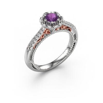 Engagement ring Abbey 585 white gold amethyst 4.2 mm