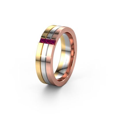Wedding ring WH0428L16BP 585 rose gold rhodolite ±0.24x0.08 in