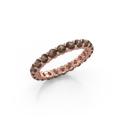 Stackable ring Heddy rnd 2.7 585 rose gold smokey quartz 2.7 mm