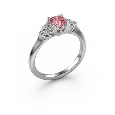 Engagement ring Felipa CUS 585 white gold pink lab grown diamond 5 mm