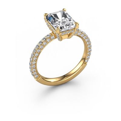 Engagement ring Saskia RAD 2 585 gold lab grown diamond 3.304 crt